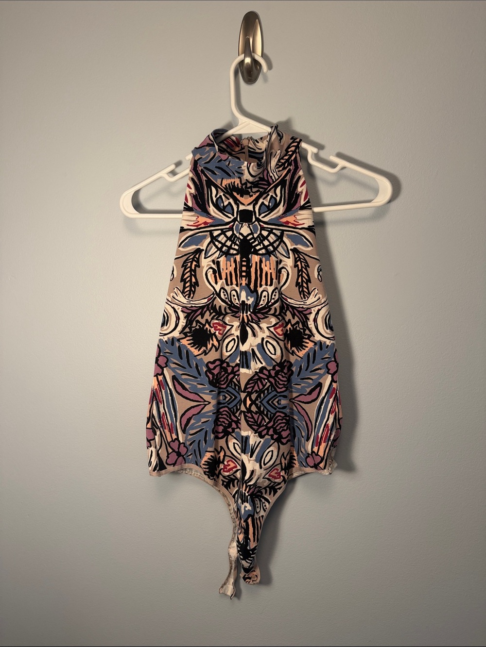 Free People Sleeveless Bodysuit - Multicolor Abstract Print